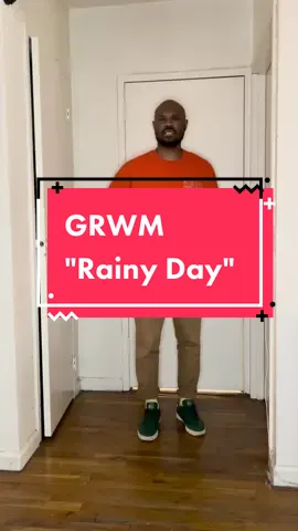 GRWM today was a rainy day in the NYC decided to put on a light rain fit. Live the orange and green color combo? Let me know if y'all want more weather based videos? #fashion #fashiontiktok #grwm #rainy #rainyday #fyp #nyc #nycfashion #style #transitions #clothing #raincoat