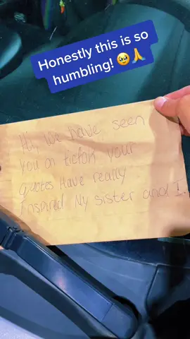 I got a surprise note on my car! 🥹🙏 Thank you!! Yall are awesome!!