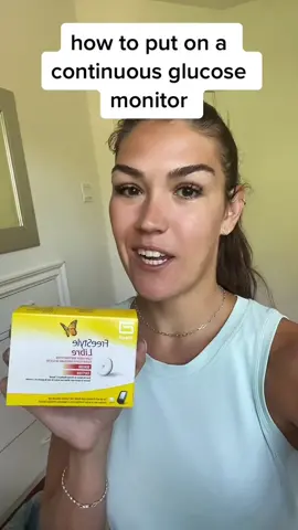 How to put on a continuous glucose monitor (CGM)! 💫 #continuousglucosemonitor #bloodsugarmanagement #insulinresistance #type2diabetes #continuousglucosemonitoring #librefreestyle