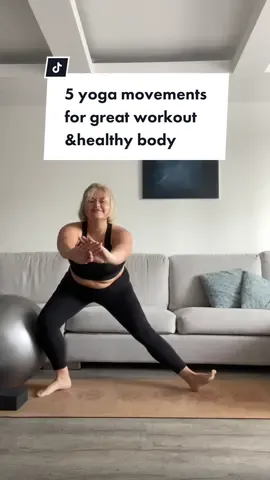 Do these easy 5 yoga movements and be healthy🧘‍♀️ #yoga #bodypositivity #healthjourney #selfloveclub #fitnessjourney