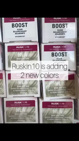 @ruskhaircare #rusk #ruskrevolution #ruskin10 Ruskin10 New Colors!!HLA(High Lift Ash)Lift and tone in 10mins. Lift up to 4 levels on virgin hair with cool results. 🚨BOOST (Clear)Boost and brighten in 10mins. Up to 4 levels of lift on virgin hair. Adds 1/2 to 1 xtra level of lift when added  to any Ruskin10 formula. Color corrective tool: eliminate harsh lines to assist in color transformation. Also help with grey coverage. It’s now available @marlobeauty and will soon be at @Cosmoprof
