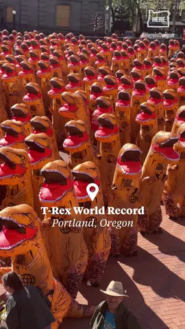 Ain't no party like a #dino party 🦖 #dinosaur#worldrecord #trex #portland #oregon #HereisOregon