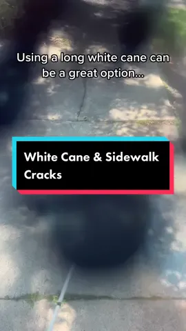 White Cane & Sidewalk Cracks #instructorfortheblind #whitecane #diabeticretinopathy #diabetes #vision
