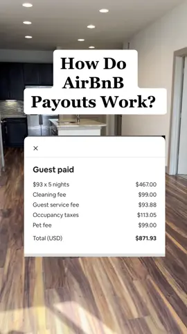 🏡 AirBnB Payout Break Down. From a 5 night booking. #airbnbsuperhost #airbnbhost #airbnbtips #corporateleaselist
