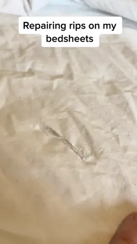 Quick process on how I repair rips in my bed sheets #sustainable #Sustainability #zerowaste #repairing #repairingthings #wasteless #repairtok #sewing #sewingtiktok #eco #EcoFriendly