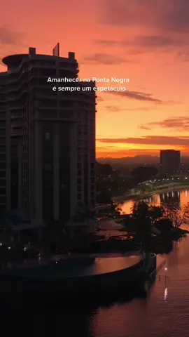 Amanhecer na Ponta Negra é sempre um espetáculo😍#manaus #alcidesnetto #sunrise #drone #dji #fyp  #fy