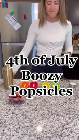 4th of July Boozy Popsicles 😍Ingredients1/4 Cup Unsweetened Coconut Cream1 shot of Bacardi Dragonberry1/4 Cup Organic Coconut Watermixed fruit - I used strawberries, blueberries + blackberriesDirections- add coconut cream, Bacardi + coconut water to a shake + shake until well combined.- Line popsicle molds with mixed fruitpour liquid into popsicle molds over the mixed fruit- freeze for 4 hours- pop them out + ENJOY! #popsicles #boozypopsicles #recipe #su#Recipet#Summer