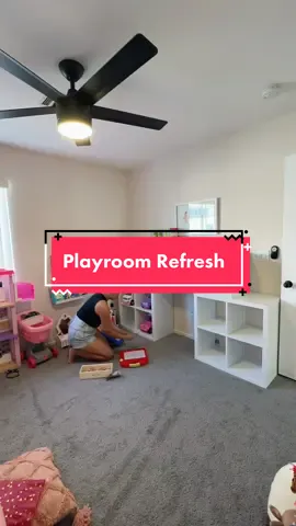 Can we normalize colorful playrooms and toys? 🥲  Impulsive playroom refresh.. always switching things up in here. Next up - adding wallpaper and a gallery wall of their art. #playroommakeover #playroominspo #playroomorganization