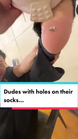 Ofc they gotta try on ur kicks when they got sock holes 😭 #sneakertok #socks #sneakerheads #jordans #funny #fyp #stockxtag