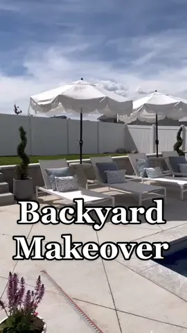 No we dont miss the grass and yes our neighbors can see our backyard. Trees take time sadly #backyardoasis #backyardmakeover #pool #loveitsomuch