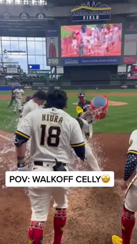 The walk-off scenes in Milwaukee are immaculate 🤩 #baseball #MLB #walkoff (via @Brewers)