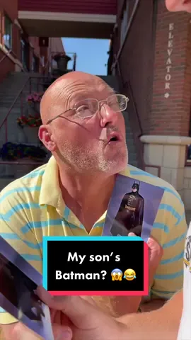 Is Batman your son? 😂 #batman #skit #public #relatable #dadsoftiktok #waitforit
