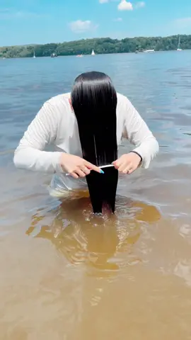 but before we talk about the water, I don't know why I got on the lake fully dressed 🤦‍♀️ #hair #asmr #satisfying #undercut #hairtok #lolaundercut #hairproblems #fyp #tiktok #foryоu #viral