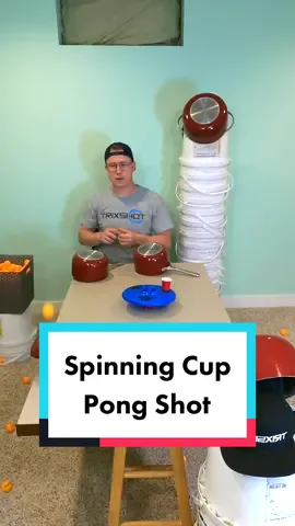 Spinning Cup Pong Shot #trickshot #trixshot #satisfying