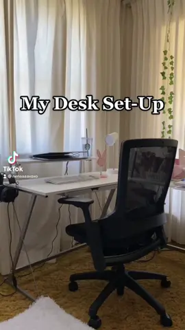 Loving my desk set-up 🤍 #desksetupideas#workfromhomearea#headphoneholder#bunnyphonestand#phonestandholder#starbuckscup#whitekeyboardandmouse#blackchair#whitedesk#amazondeskchair#deskessentials