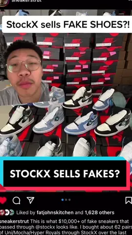 Boys over at StockX 50% from the line on accuracy 😭 having half that lot as fakes is just wild to me 💀Shoutout @sneakerstrut for bringing awareness to this issue fr 😭#sneakertok #stockx #stockxfakes #sneakerreselling #jordan1 #jordans #greenscreen #greenscreenvideo #sneakerreseller