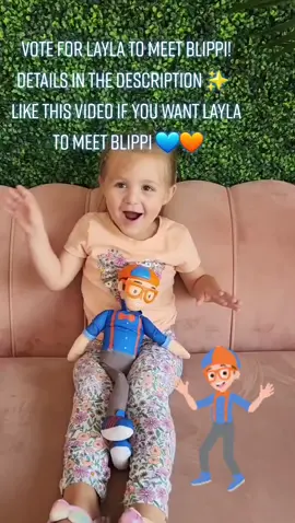 Layla needs your help! She's a top 5 finalist in a contest to MEET BLIPPI! Here's how YOU can help, you can vote once a day! Instructions belowhttps://blippi.com/pages/blippi-hometown-contest1. Click the link above2. Scroll all the way down3. Find laylas video and click the heart in the bottom right MAKE SURE YOUR CLICKING THE CORRECT VIDEOThank you so much! #BlippisNextStop #blippi #vote #laylameetsblippi #help #contest #fyp #indoorplayground
