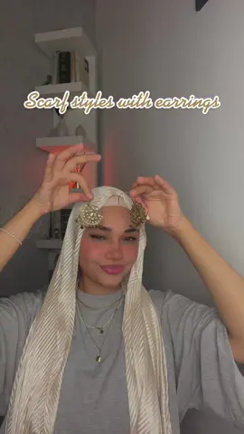 3 scarf styles to try for #eid with earrings 🤍 i used a silk scarf but these should work on any material #scarftutorial #hijabtutorial #muslimtok #eidinspo #earrings #tutorials #hijabitok