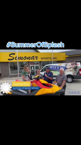Congrats to Samantha, our #SummerOfSplash winner! She got to go and pick up her Sea-Doo Spark, Personal Water Craft from Simonar Sports in #luxemburg!