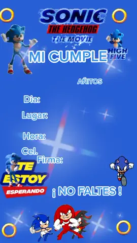 Para los pekes k aman sonic editando tarjeta de invitacion para cumple 🥰😍🤭🤴🤴#tarjetasdeinvitacion #sonic #tiktok2022❤️ #mamasluchonas #serviral