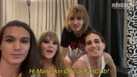A very special greeting from our favourite band for the fanclub and our Måneskin Night! 💘#maneskin #måneskin #fy #foryou #neiperte #perte #viral #måneskinfan #måneskinfanclub  #thisismåneskin #måneskinofficial #mofc #måneskinofficialfanclub #teatrodira #zittiebuoni  #DamianoDavid #VictoriaDeAngelis #EthanTorchio #ThomasRaggi