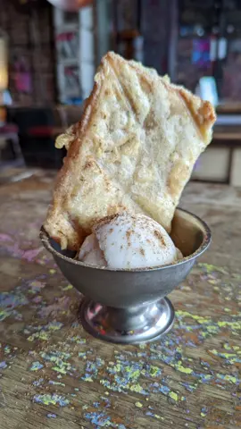 Chai spice Pop Tart with Coconut & Cardamom ice cream babeh 🍨🌴 #poptart #deepfried #veganfood #brighton #vegantiktok #beelzebab #fyp #food #dessert #veganrecipes #vegan #veganjunkfood