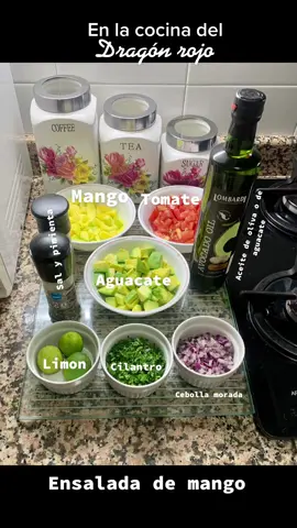 Hoy en la cocina del #dragonrojo @williamparadadrag Ensalada de mango, fresca, deliciosa y super saludable para este #verano hazla en casa y acompanala con galletas de soda #EasyRecipe #Recipe #homemade #facilyrapido #cocinandoando #cocinaencasa #comidafresca #comidafacil #comidasaludable #healthyrecipes #healtycooking #lacocinadeldragonrojo #salad #ensalada #fresh #Summer #recetasdelverano #summervibes #summerrecipe #ideas