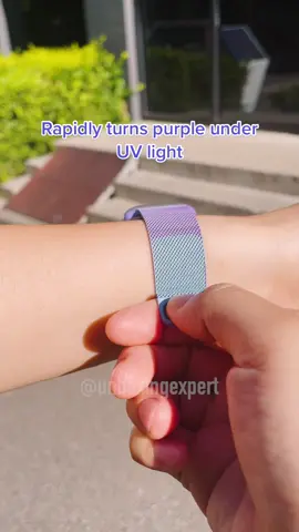 Under UV light, it quickly turns purple.👆🏻 #iwatch #applewatch #watchband #strap #gadget #colorchange #techtok