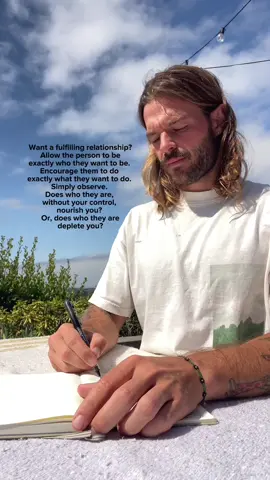 The thing that matters most is this: if the person, allowed to be exactly who they are, depletes you, do you trust yourself to release the relationship? This applies to all things. There’s nourishment. And there’s depletion. How commited are you to your nourishment? #relationshipadvice #selfactualization #consciousrelating #allowing #releasecontrol