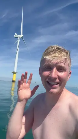 My arms where burning 🔥🙂 #windfarm #adventure. #pov #Vlog #SUP #sea #surfing #standuppaddleboard #challenge #engineering