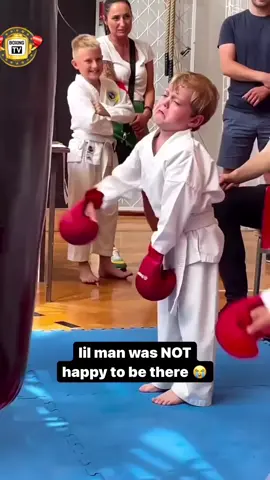 Little boy cries at boxing training #boxing #funny
