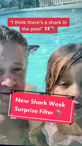Sometimes there ARE sharks in the pool 😆🦈 Tap the link above to use our new #SharkWeek Surprise filter 📲 @luketipple