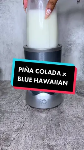Piña Colada x Blue Hawaiian swirl #fyp #Recipe #cocktailrecipes #recipes #recipesoftiktok #bluehawaiian #rum #fypシ #frozen #
