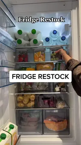 Fridge restock. I find these videos soo theraputic, so decidd to film it🙃 #fridge #fridgeorganization #fridgereorganization