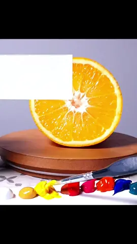 Easy orange slice illusion art #paintingart #fyp #foryou #painting #art
