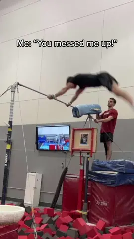 I still don’t know if he messed me up or saved me 🤔 #gymnastics #gymnast #spot #coach #gymnasticstiktok #save #fail