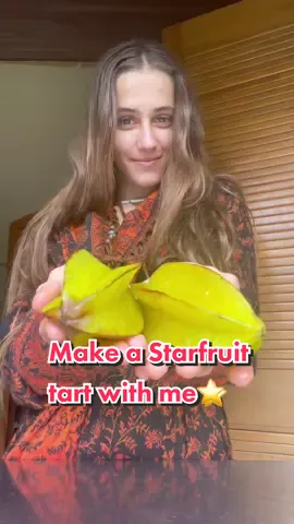 Starfruit tart recipe✨ #starfruit #carambola #kitchenwitch #cottagecore #baking #FoodTok #recipes