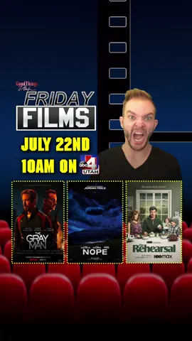 🚨Tomorrow at 10 AM MST!🚨Watch me and the incredible hosts of ABC4 Good Things Utah talking about the new movie and tv releases of the week! #TheGrayMan 🗂🔫#NopeMovie 🎉#TheRehearsal Make sure to tune in and let me know what you think! See you at the review! #Utah #ABC4 #Movies #MovieReview #Whattowatch #UtahFilm #NowWatching  #FilmCritic #GoodThingsUtah #UtahIsRad