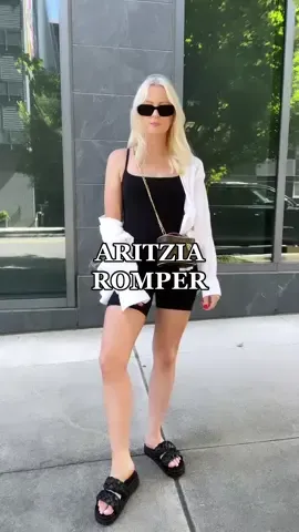 How I styled my divinity romper today #nicenano #divinityromper #aritzia #aritziastyle #dadsandals #pradasunglasses #outfitinspo #outfitideas #aritziaoutfits
