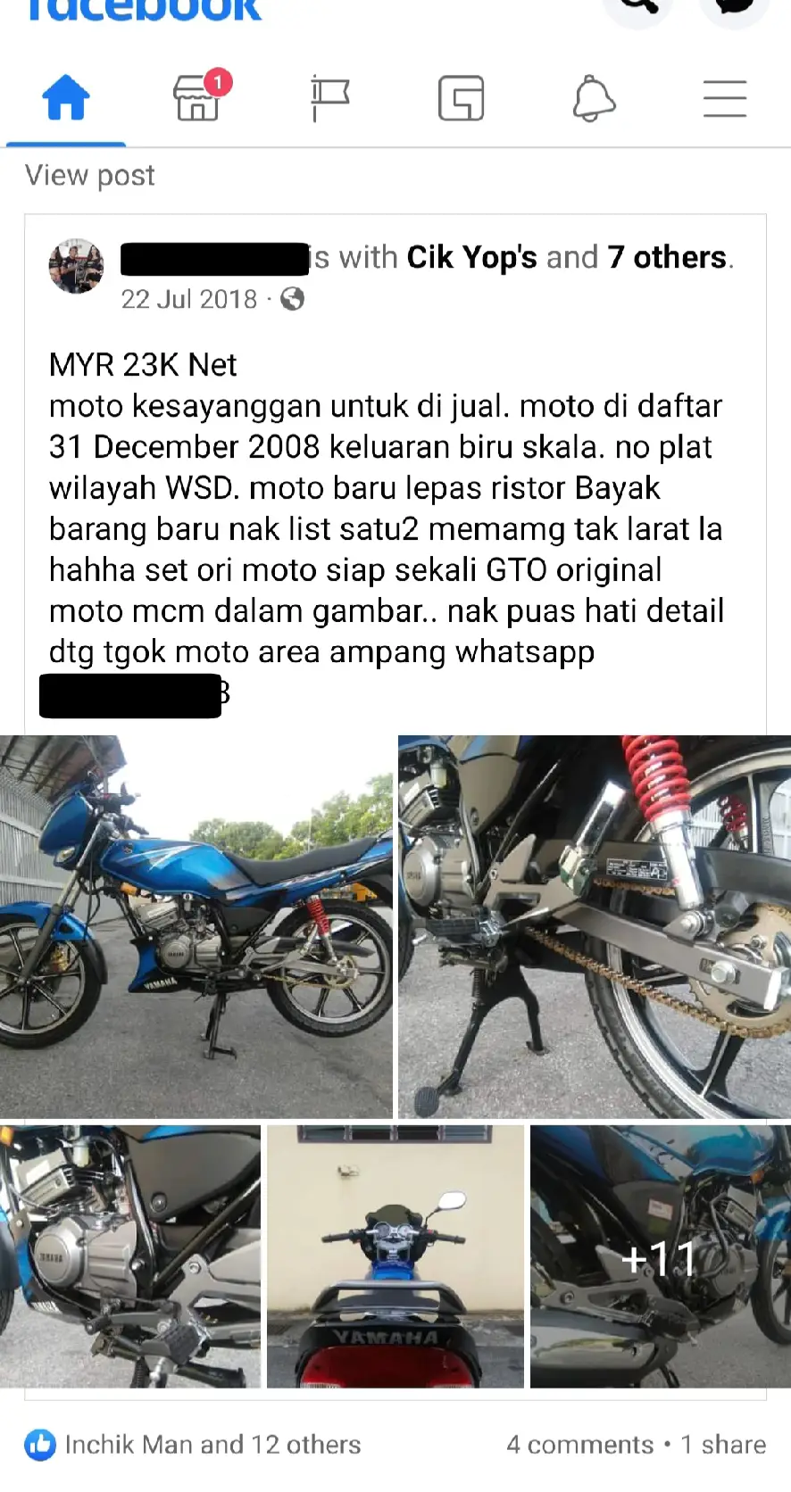 saja throwback harga rxz zaman mat kilau