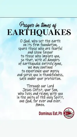 #Prayer during earthquake