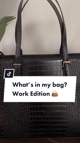 What’s in my bag? Work Edition 👜 #whatsinmybag #worklife #fyp #foryourpage #corporatebaddie #corporatetiktok