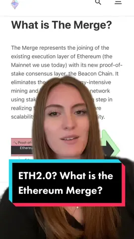 A ton of my students have been asking what does the Ethereum merge mean? Here you go! Link in bio to learn more. #ethereum #crypto #cryptocurrency #moneytok #cryptomentor #arcrypto #financialfreedom #greenscreen #WeStickTogether @swamicrypto