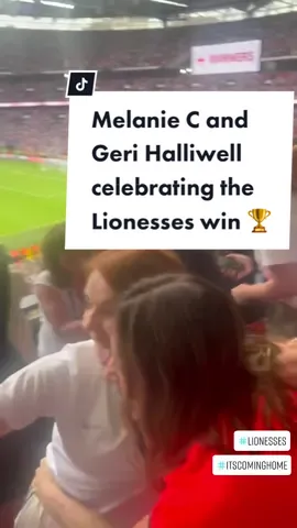 The Spice Girls members Melanie C and Geri Halliwell celebrating the Lionesses amazing win last night 🏆🙌⚽️ 📹 @melaniecmusic#lio#Lionessesfa #weuro2022 #spicegirls #melaniec #gerihalliwell #sweetcaroline