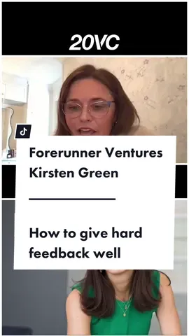 How to give hard feedback well. #KirstenGreen #managertok #hr #humanresources #womeninfinance #HarryStebbings #20VC