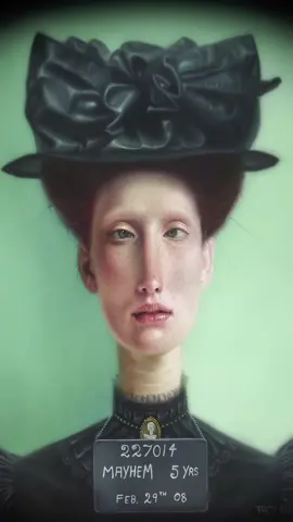 Timelapse of Inmate 1908 from my new series Cellblock 1 #womenoftroy #vintagemugshots #troybrooks #timelapseart #cellblock1