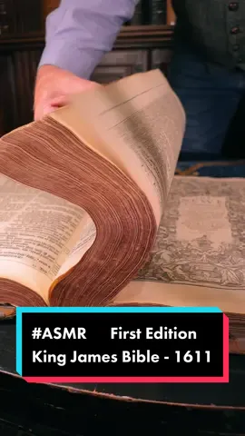 This is what a first edition King James Bible [1611] sounds like #asmr #asmrsounds #asmrvideo #asmrtiktoks #asmrsound #bible #BookTok