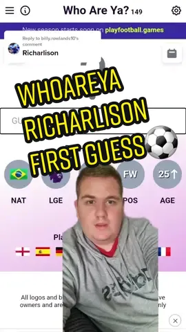 Replying to @billy.rowlands10 #whoareya #guesstheplayer #wordle #football #Soccer #futbol #foryou #fyp