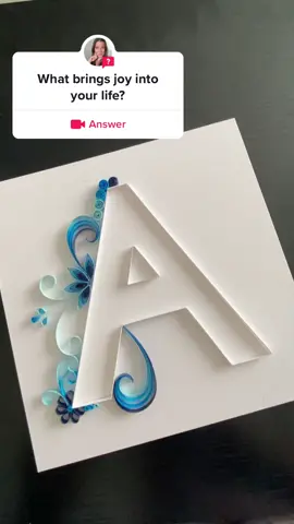 #answer to @drerikaup its my happy place #quilling #paperart #paperpetalcraft #timelapse #watchmework #monogram #a #aisfor #quilledart #blue #shadesofblue #uniquegift