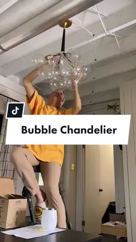 Ok which one do you like better?! Its the second one for me 😏😍 #lightfixture #bubblechandelier #chandelier #homeimprovements #newlightfixture